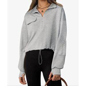 SILKWORLD Womens Half Zip Pullover Sweatshirt, Size XL‎
